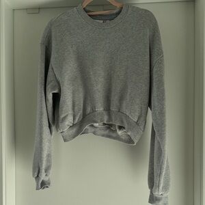 Aritzia Gray Sweatfleece Mega Fit Top